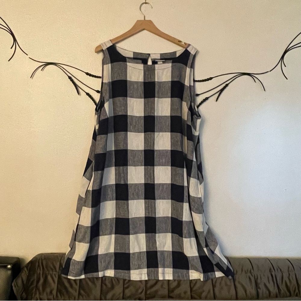 Ava & Viv Navy and White Plaid Dress